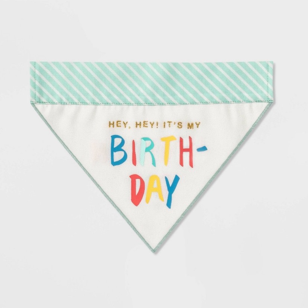 Reversible Birthday/Adoption Day Dog Bandana Collar Slide - Boots & Barkley